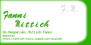 fanni mittich business card